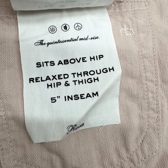 Rag & Bone Shorts Womens 24 Pink Denim Rosa Mid-Rise Relaxed Through Hip & Thigh - Picture 12 of 12